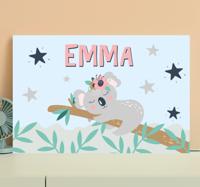 Canvas schilderij baby's Schattige koala voor meisje met naam