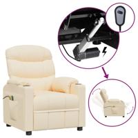 Massagestoel elektrisch stof crèmekleurig