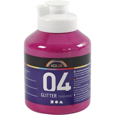 Creativ Company Acrylverf met glitters, roze, 500 ml/ 1 fles