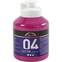 Creativ Company Acrylverf met glitters, roze, 500 ml/ 1 fles
