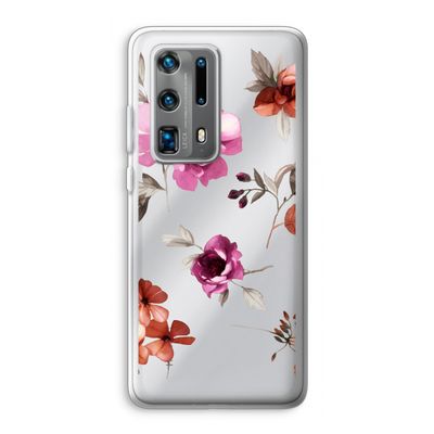 Geschilderde bloemen: Huawei P40 Pro Plus Transparant Hoesje