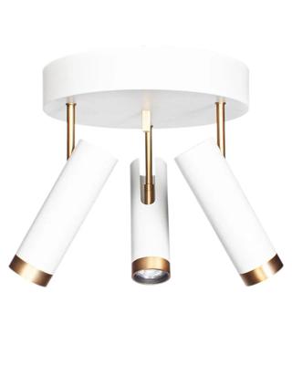 Ronde plafondlamp wit & goud met 3 verstelbare GU10 spots By Rydens Puls