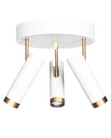 Ronde plafondlamp wit & goud met 3 verstelbare GU10 spots By Rydens Puls