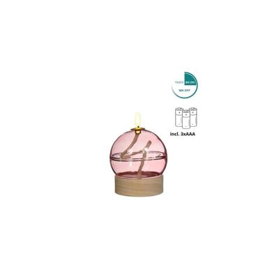 LED olielamp roze met timer Ø10xH13,5cm