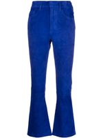 PAULA flared suede trousers - Bleu - thumbnail