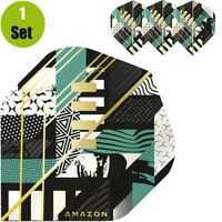 Amazon Abstract Dartflights - Zwart - Aqua