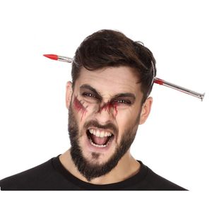 Halloween/horror verkleed hoofdband - dikke pech - spijker door je hoofd - kunststof   -