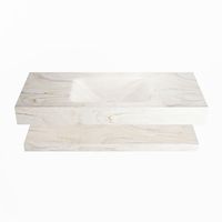 MONDIAZ ALAN-DLUX 110cm planchet Ostra. Vrijhangende wastafel CLOUD midden 1 kraangat, kleur Ostra.