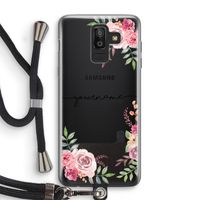 Rozen: Samsung Galaxy J8 (2018) Transparant Hoesje met koord