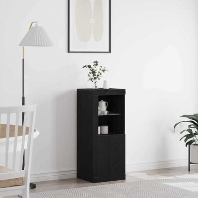 Dressoir Zwart eiken 41 x 37 x 100 cm Bewerkt hout