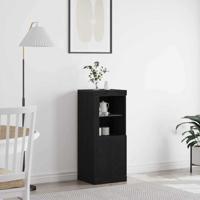 Dressoir Zwart eiken 41 x 37 x 100 cm Bewerkt hout