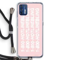 Hotline bling pink: Motorola Moto G9 Plus Transparant Hoesje met koord