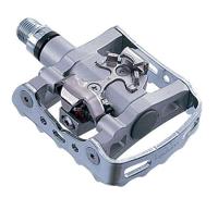 Pedaalset SPD Shimano M324 met plaatje SM-SH56 enkelzijdige binding - zilver