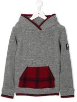 Fay Kids hoodie en maille fine à patch logo - Gris