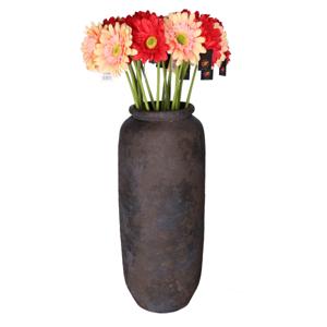 Kunstbloemen boeket Gerbera - 8x - 72 cm - zalm/rood - real touch - kunst zijdebloem