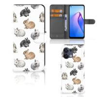 Telefoonhoesje | Met pasjeshouder | voor OPPO Reno8 Konijntjes