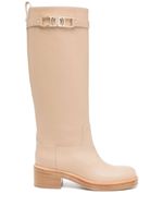 Ferragamo bottes à motif Gancini - Marron
