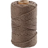 Creativ Company Macramé koord, l: 55 m, d 4 mm, lichtbruin, 330 gr/ 1 rol