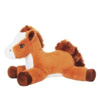 Sandy Knuffel Paard - pluche stof - dieren knuffels - lichtbruin - 30 cm