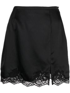 Fleur Du Mal lace-hem slip skirt - BLACK