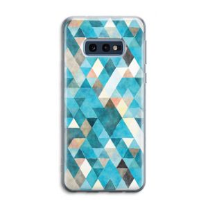 Gekleurde driehoekjes blauw: Samsung Galaxy S10e Transparant Hoesje