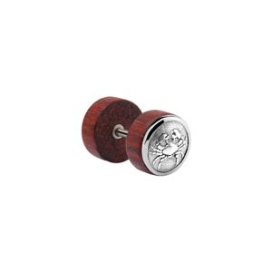 Fake plug met staal accessoire Mahogany/Chirurgisch staal 316L Fake Piercings