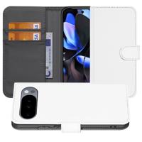 Google Pixel 10 Pro Boekcase Met Pasjeshouder Wit Grijs PU Leer