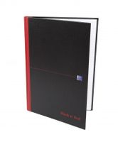 Oxford BLACK N' RED gebonden boek, 192 bladzijden, ft A4, geruit 5 mm - thumbnail
