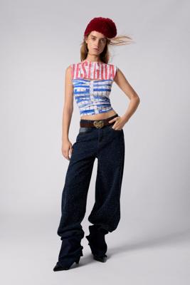 T-shirt met opening en lettering - WHITE - L