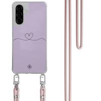 Samsung Galaxy A26 hoesje met rosegoud koord - Hortensia