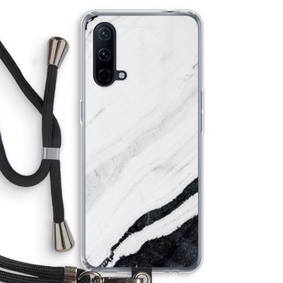 Elegante marmer: OnePlus Nord CE 5G Transparant Hoesje met koord
