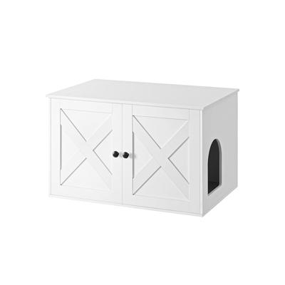 Kattenbak met deurtjes, Wit / 53T x 80B cm