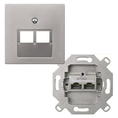 Merten UAE aansluiting 2-voudig aluminium