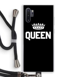 Queen zwart: Samsung Galaxy Note 10 Plus Transparant Hoesje met koord