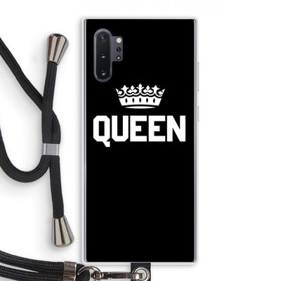 Queen zwart: Samsung Galaxy Note 10 Plus Transparant Hoesje met koord
