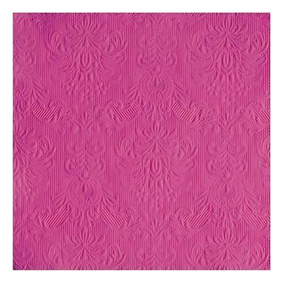Servetten Luxe - 15x stuks - 33 x 33 cm - roze - barok patroon - 3 laags
