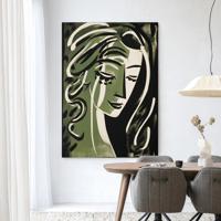 Urban Cotton Wandkleed 'Aphrodite' 145 x 190cm in Frame - black