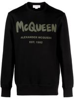 Alexander McQueen sweat en coton à logo imprimé - Noir