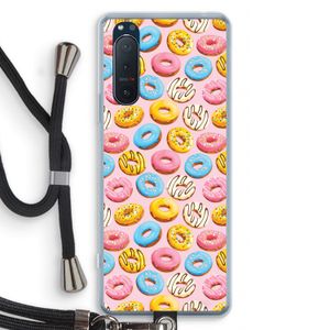 Pink donuts: Sony Xperia 5 II Transparant Hoesje met koord