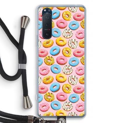 Pink donuts: Sony Xperia 5 II Transparant Hoesje met koord