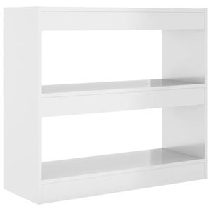 The Living Store Boekenkast/kamerscherm 80x30x72 cm hoogglans wit - Kast