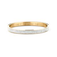 CO88 Collection Sparkle 8CB 90310 Stalen Bangle met Kristallen - One-size (58x49x8 mm) - Goudkleurig / Wit - thumbnail