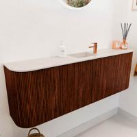 Toiletmeubel Mondiaz Joya Dlux | 123.2 cm | Meubelkleur Ruby | Faye wastafel Meli Wasbak Midden | 1 kraangat
