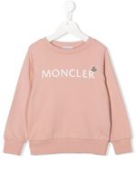 Moncler Enfant sweat en coton à logo imprimé - Rose