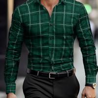 Bon&Bon Homme Men's Plaid Print Long Sleeve Shirt - Pink Regular Fit Multicolor-2 / S