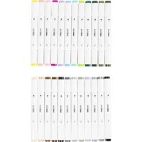 Creativ Company Tekenstift, lijndikte 1+8 mm, pastelkleuren, standaardkleuren, 24 stuk/ 1 doos