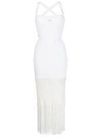 Galvan macramé fringe midi dress - Blanc - thumbnail