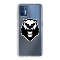 Angry Bear (white): Motorola Moto G9 Plus Transparant Hoesje