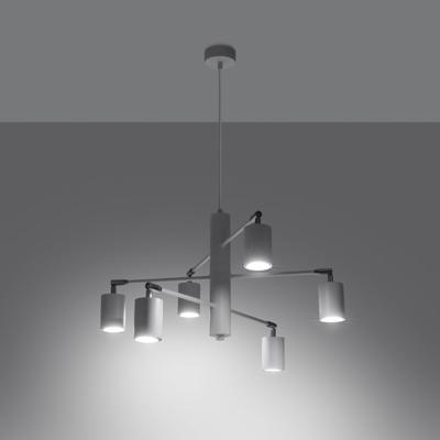 Minimalistische witte Kroonluchter LEMMI 6
