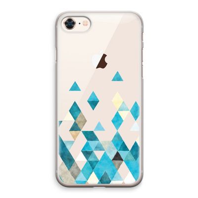 Gekleurde driehoekjes blauw: iPhone 8 Transparant Hoesje